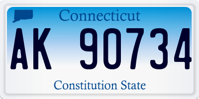 CT license plate AK90734