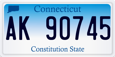 CT license plate AK90745