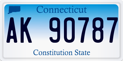 CT license plate AK90787