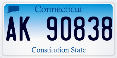 CT license plate AK90838