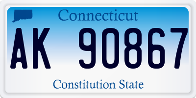 CT license plate AK90867