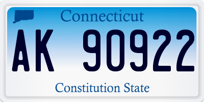 CT license plate AK90922