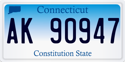 CT license plate AK90947