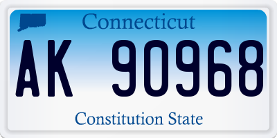 CT license plate AK90968
