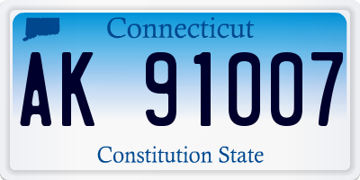 CT license plate AK91007