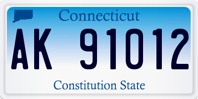 CT license plate AK91012
