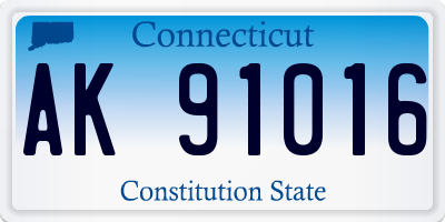 CT license plate AK91016