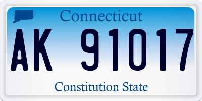 CT license plate AK91017
