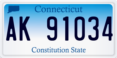 CT license plate AK91034