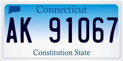 CT license plate AK91067