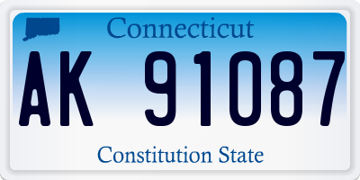 CT license plate AK91087