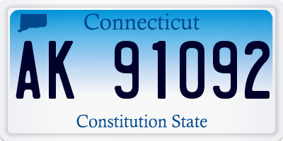 CT license plate AK91092