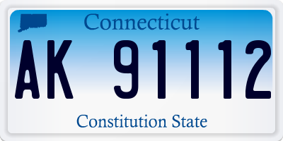 CT license plate AK91112