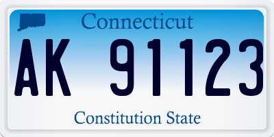 CT license plate AK91123