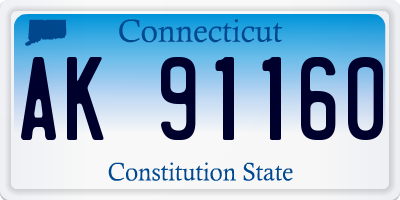 CT license plate AK91160