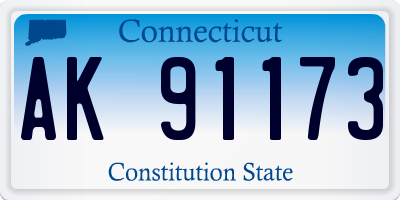 CT license plate AK91173