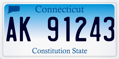 CT license plate AK91243