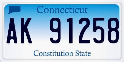 CT license plate AK91258