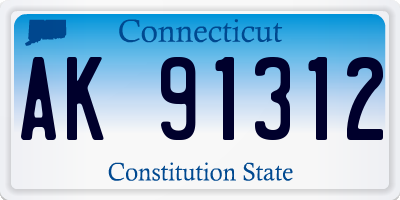 CT license plate AK91312