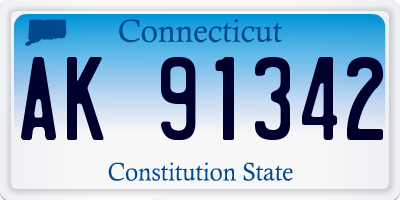 CT license plate AK91342