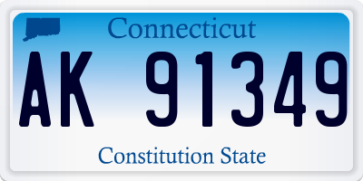 CT license plate AK91349