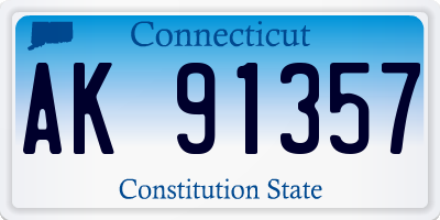 CT license plate AK91357