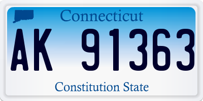 CT license plate AK91363