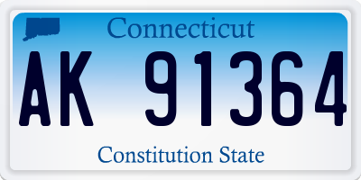 CT license plate AK91364