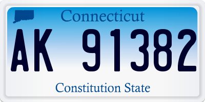 CT license plate AK91382
