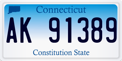 CT license plate AK91389