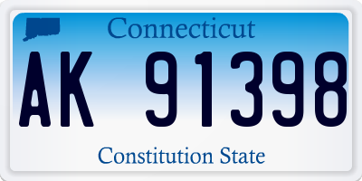 CT license plate AK91398