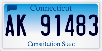 CT license plate AK91483