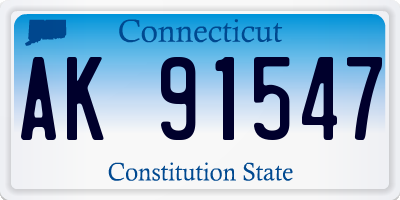 CT license plate AK91547