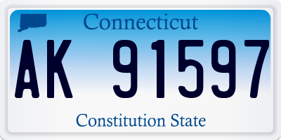 CT license plate AK91597