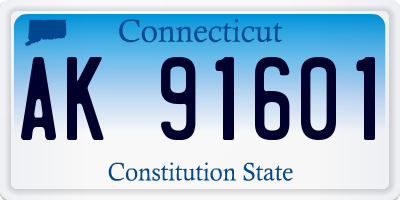CT license plate AK91601