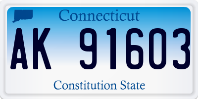 CT license plate AK91603