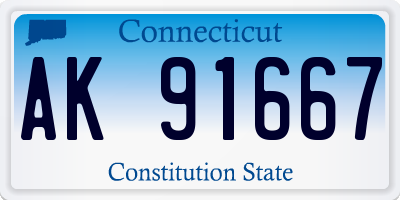 CT license plate AK91667