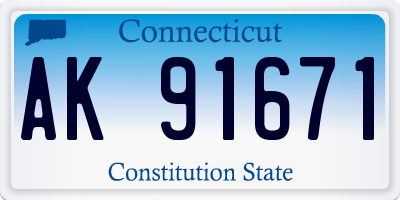 CT license plate AK91671