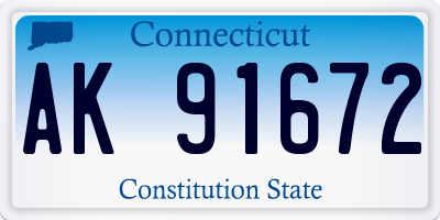 CT license plate AK91672