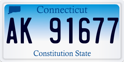 CT license plate AK91677