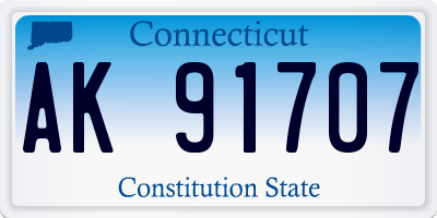 CT license plate AK91707