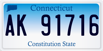 CT license plate AK91716