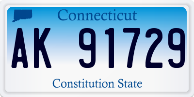 CT license plate AK91729