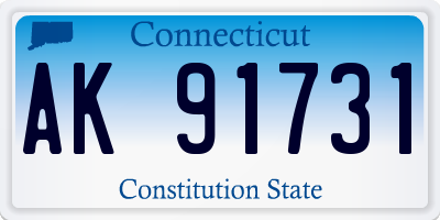 CT license plate AK91731