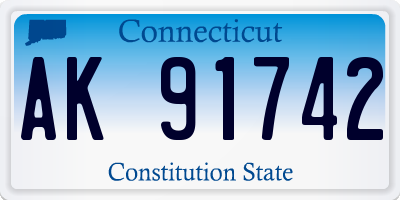 CT license plate AK91742
