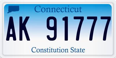 CT license plate AK91777