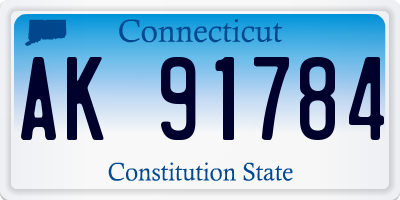 CT license plate AK91784