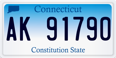 CT license plate AK91790