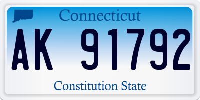 CT license plate AK91792