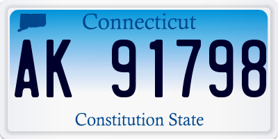 CT license plate AK91798